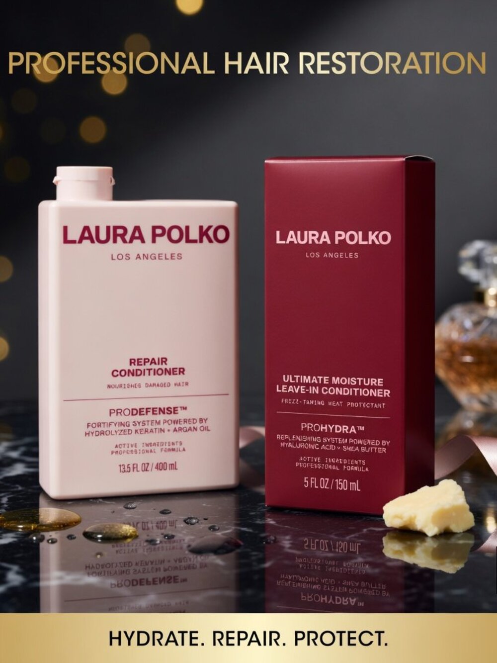 Laura Polko Hair Repair Conditioner 13.5 oz and Leave In Conditioner 5 oz Duo